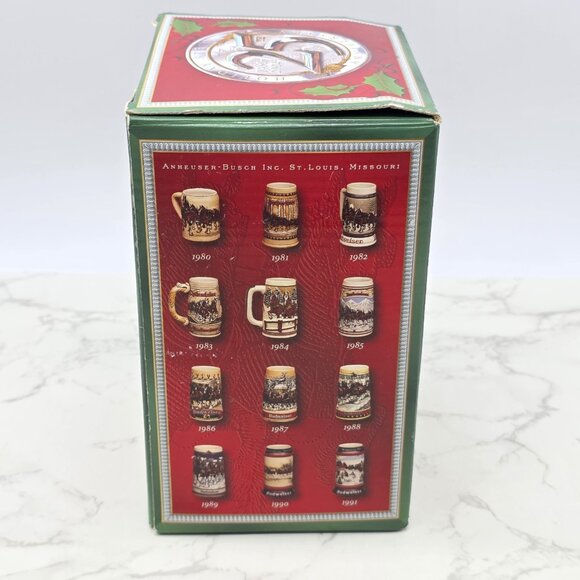 BUDWEISER Holiday Beer Stein 25th Anniversary 2004 CLYDESDALE Horse with COA New - Picture 13 of 16